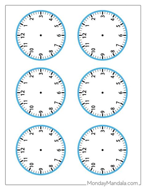 14 Printable Clock Faces (Free PDFs To Download & Print) - Worksheets ...