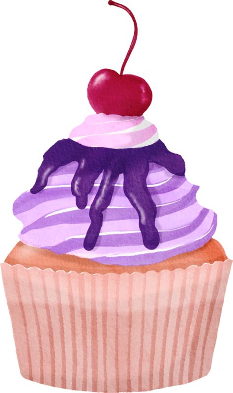 Watercolor Cute Cupcake Png