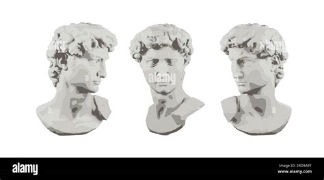 David Bust On Isolated Background Michelangelos David Statue Vector