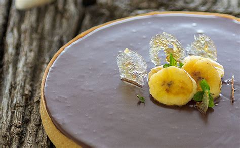 Tarta de ganache de chocolate negro y plátano Receta de cocina fácil