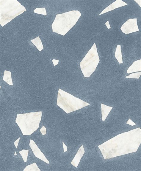 Pebble Blue Terrazzo Effect Porcelain Tiles Mandarin Stone