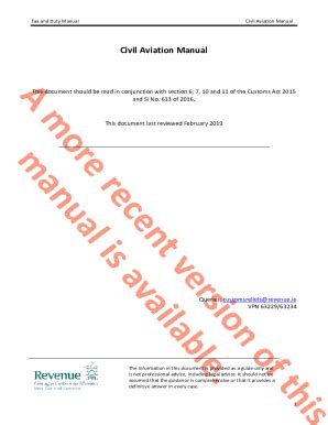 Fillable Online Civil Aviation Manual Manual Setting Out Legislation