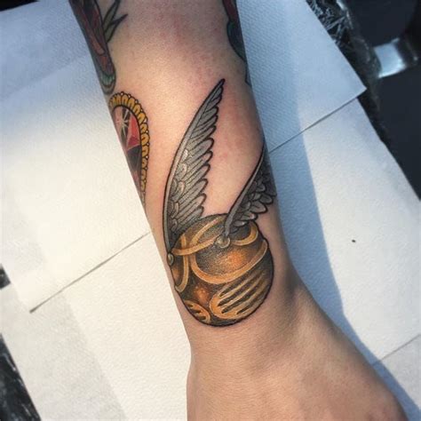 Golden Snitch Tattoo Ankle