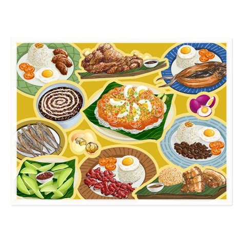 Filipino Meals Pinoy Comfort Food Postcard Zazzle Food Poster