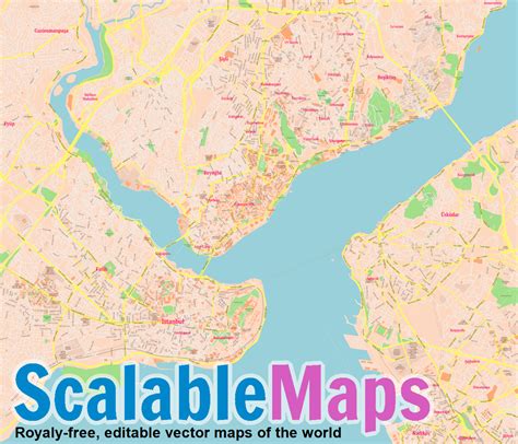 ScalableMaps: Vector map of Istanbul (center) (classicity city map theme)