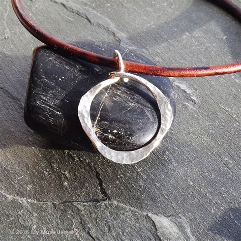 Leather Necklace Silver Pendant Necklace Leather And Silver Etsy