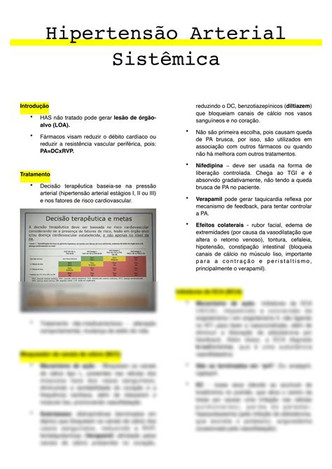 SOLUTION Farmacologia Da Hipertens O Arterial Pdf Studypool