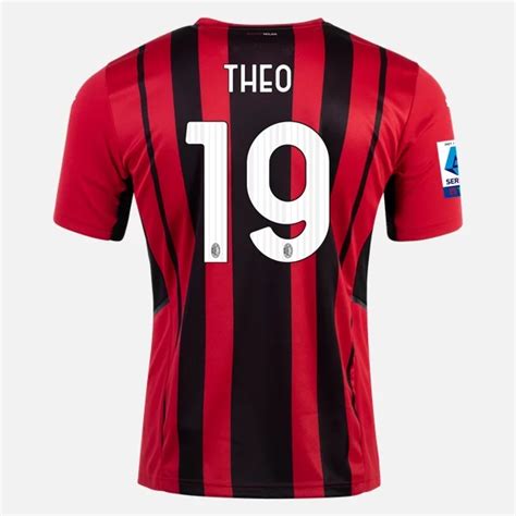 Maglie Da Calcio AC Milan Theo Hernandez 19 Prima 2021 22 Manica