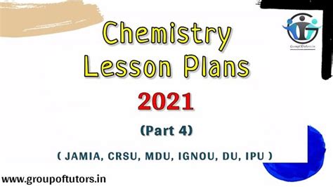 Chemistry Lesson Plan 4 For Bed Science Lesson Plans Pdf