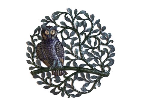 Nightlife Owl Metal Art Wall Decor Etsy