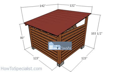 Firewood Shed Plans Cord Storage Howtospecialist How To