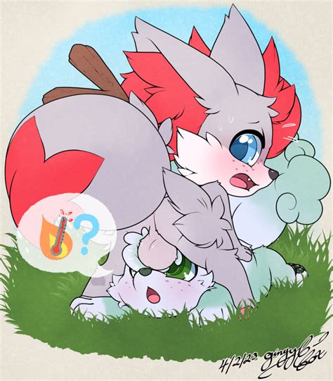 Rule 34 Alolan Form Alolan Vulpix Backsack Balls Blue Eyes Blush Curious Embarrassed Fennekin