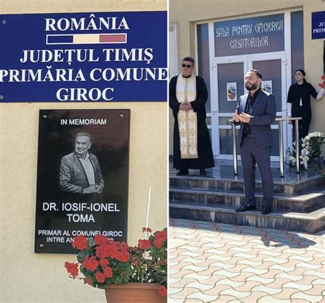 Placă comemorativă în memoria lui Ionel Toma la Primăria Giroc FOTO