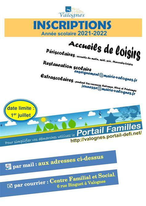 Inscription Accueils De Loisirs P Riscolaires Et Extrascolaires