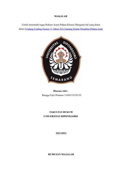 Makalah Hukum Pidana Khusus Makalah Untuk Memenuhi Tugas Hukum Acara Pidana Khusus Mengenai