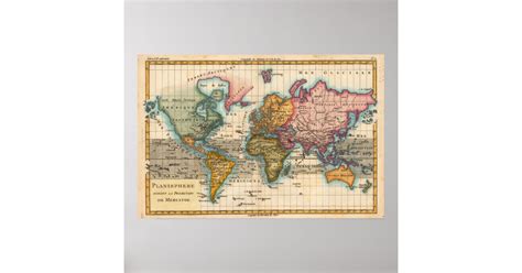 Vintage World Map Poster | Zazzle.com