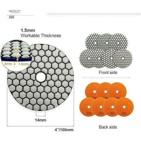 Pcs Disque Diamant De Polissage Mm Sec Diamant Polissage Pads