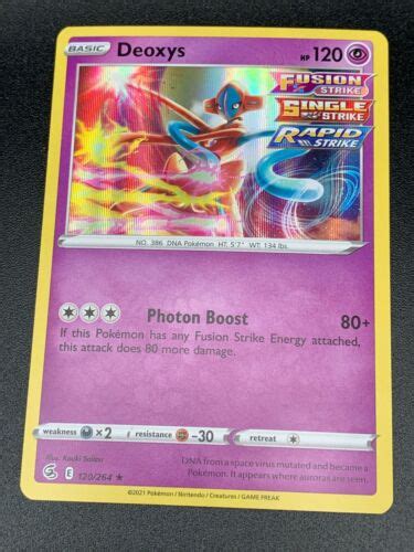 Deoxys 120 264 Holo Rare SWSH Fusion Strike NM Pokemon 2021 EBay