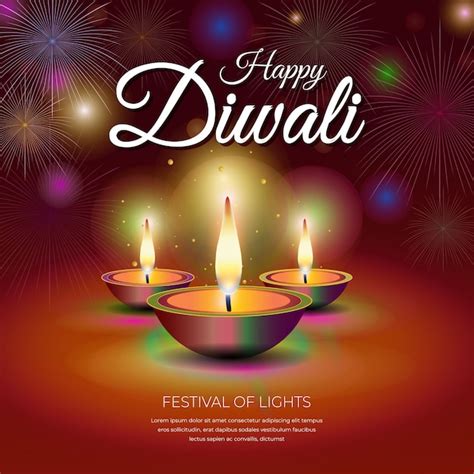 Premium Vector Beautiful Happy Diwali Diya Decorative Oil Lamp Card