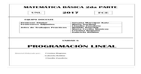 Programaci N Lineal Pdf Filela Programaci N Lineal Es Un Conjunto De