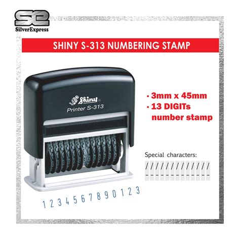 Digit Number Stamp Band S Shiny Numbering Stamp Self