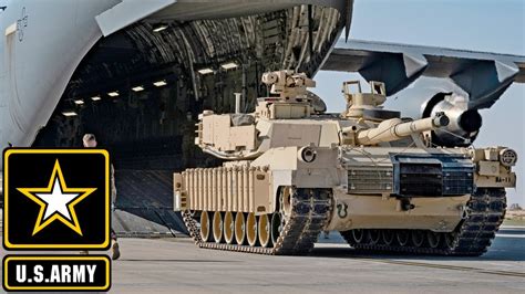 Us Army M1a2 Abrams Heavy Tanks Are Transported By C 17 Globemaster