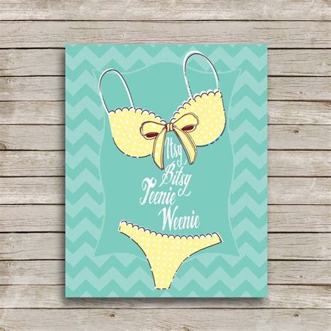 Itsy Bitsy Teenie Weenie Yellow Polka Dot Bikini Retro Vintage Beach Yellow Chevron Print