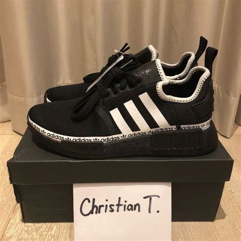 Adidas Nmd R1 Logo Strip Core Black Men S Fashion Footwear Sneakers On Carousell