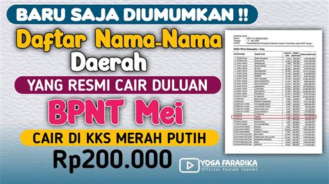 Baru Saja Diumumkan Bpnt Mei Positif Cair Duluan Di Daerah Ini Cair