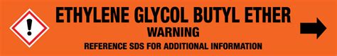 Ethylene Glycol Butyl Ether Cas 111 76 2 Ghs Pipe Marking Label