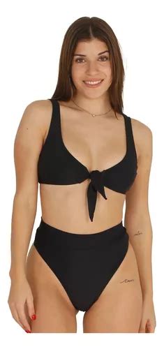 Malla Bikini Mujer Top Nudo Colaless Tiro Alto Traje De Ba O