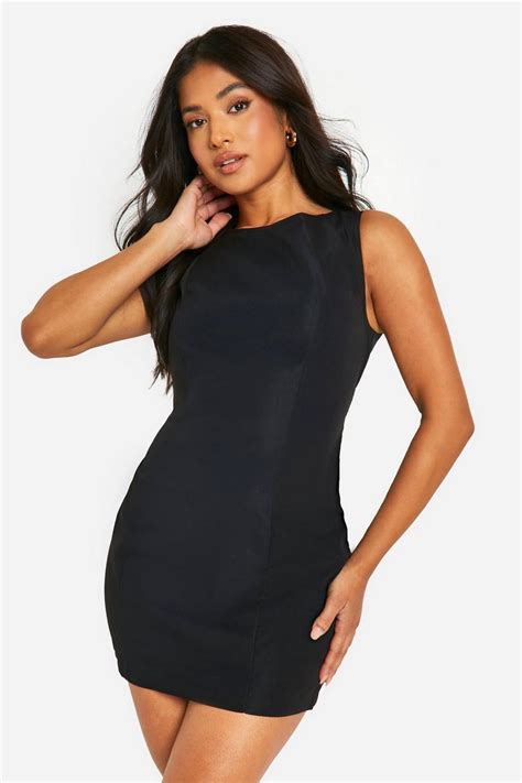 Petite Open Back Tailored Mini Dress Boohoo Uk