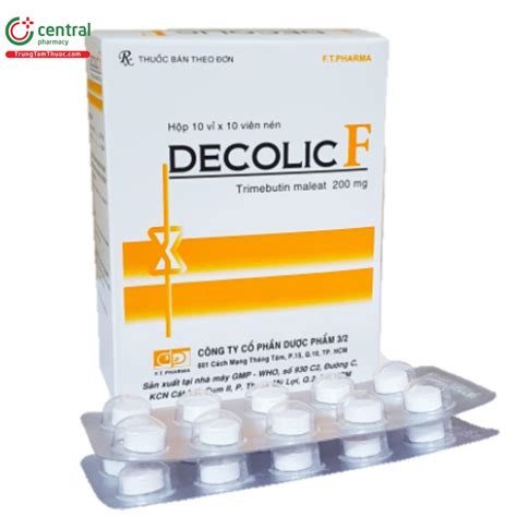 Thuốc Decolic F 200mg Điều Trị đau Nguyên Nhân Do Rối Loạn Tiêu Hóa