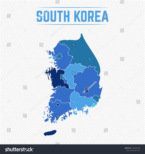 South Korea Detailed Map Regions Stock Vector (Royalty Free) 1962026290 ...