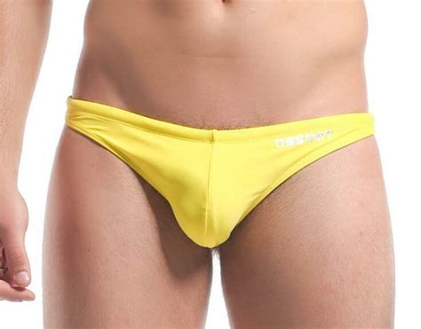 Desmiit Men Bikini Solid Swimwear Sexy Low Rise Beach Sunbathing Thongs