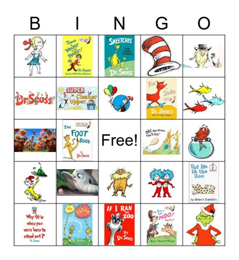 Dr Seuss Bingo Card