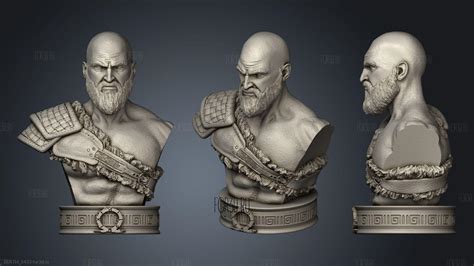 Kratos Bust 3d Stl Model For Cnc