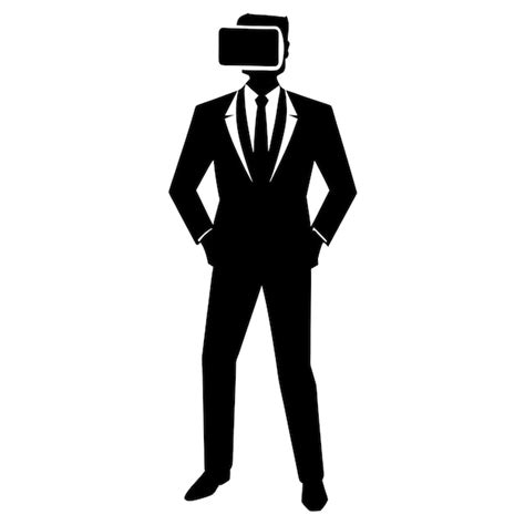 A Black And White Image Of A Man Wearing A Suit And Tie Premium Ai Generated Vector