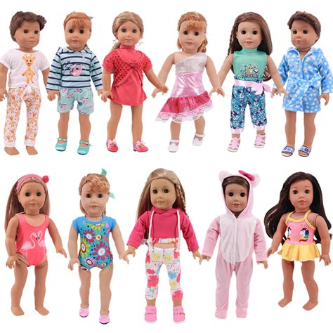 Ebuddy 18 Inch Doll Clothes Doll Accessories 10 Sets Fashion Doll