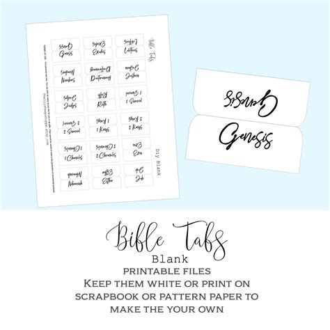 Bible Tabs Printable Books Of The Bible Dividers Diy Etsy