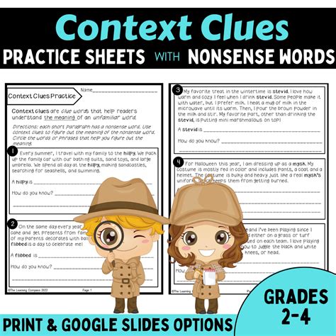 Context Clues Practice With Nonsense Words 2nd 4th Grades Made By