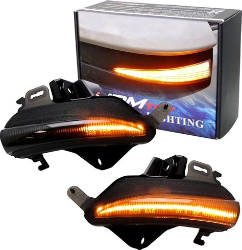 Ijdmtoy Smoked Lens Dynamic Sequential Blinkflow Full Led Outer Side Mirror Turn Signal Light