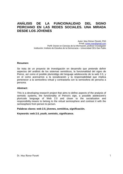 Pdf An Lisis De La Funcionalidad Del Signo Pdf Fileintroducci N El