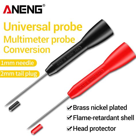 Aneng Pt2002 Insulation Piercing Needle 1mm Pin Non Destructive Multimeter Test Probe 10a 600v