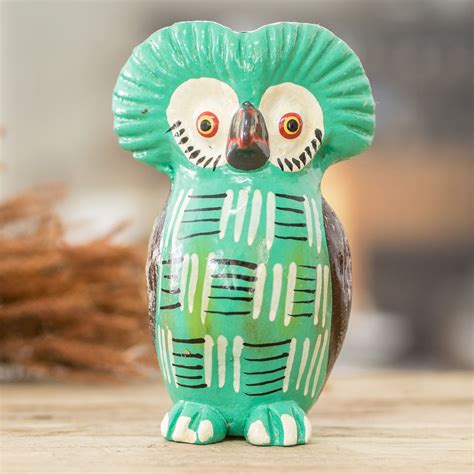 Wonderful tecolote owl shaped light blue ceramic figurine crafted in guatemala – Artofit