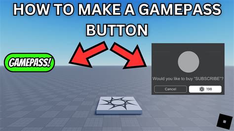 How To Create A Gamepass Button Roblox Studio Guide Youtube