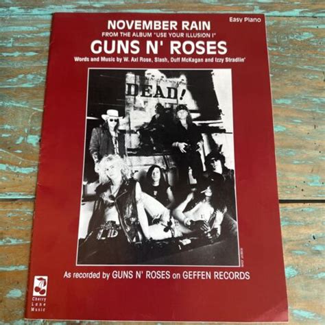 Guns N Roses November Rain Sheet Music Piano Vocal Guitar Vintage