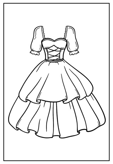 Desenho De Vestido Para Colorir - Desenhos de Vestido para colorir - Bora Colorir