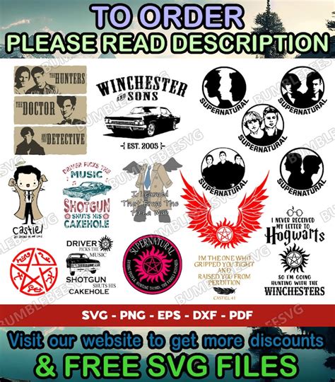 Supernatural Svg Bundle Winchester Svg Ghost Hunters Etsy