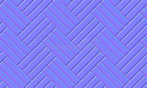 Normal Map Triple Herringbone Parquet Floor Seamless Pattern With